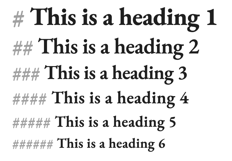 Markdown headings